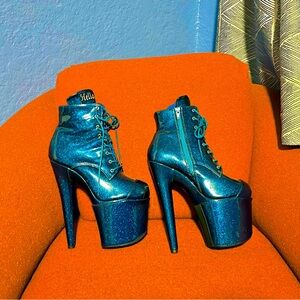 The Glitterati Ankle Boot - Skinny Dipping - 8 INCH